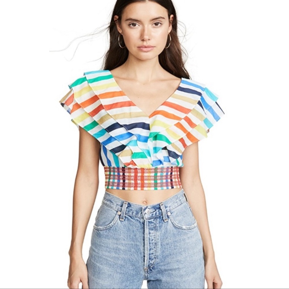 Alice & Olivia Cassandra Teared Ruffle Smock